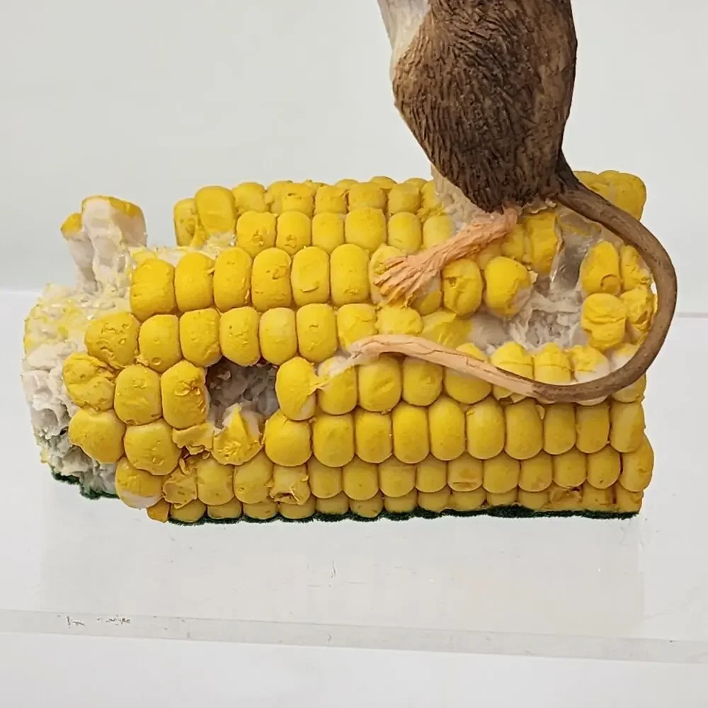 Crown Staffordshire Mouse on Corn Figurine Vintage Handpainted England Animal